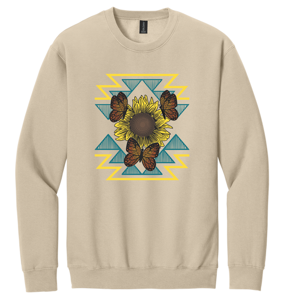 Crewneck "Monarchs & Sunflowers"