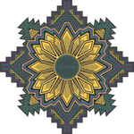 3" Geometric Sunflower Sticker