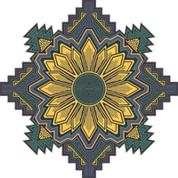 3" Geometric Sunflower Sticker
