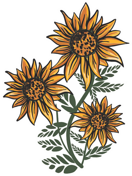 Sunflower 3" Sticker