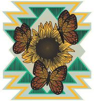 3" "Monarchs & Sunflowers" Sticker