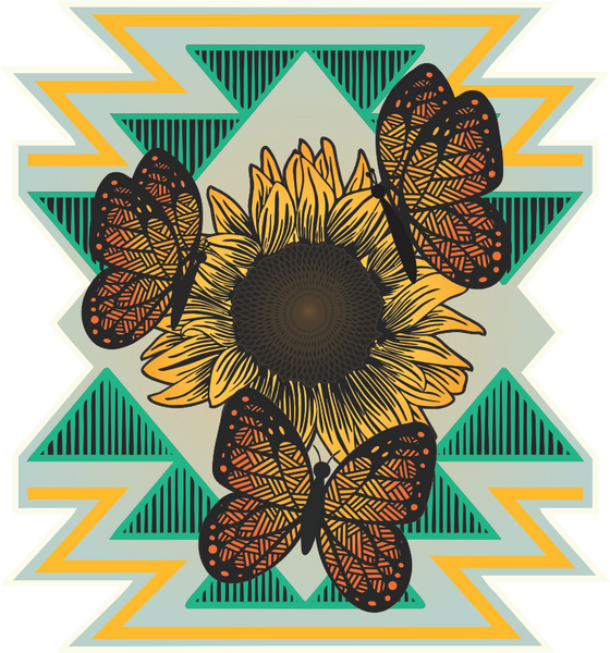 3" "Monarchs & Sunflowers" Sticker