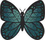 Blue Butterfly 3" Sticker