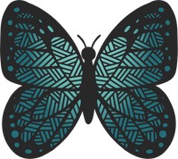 Blue Butterfly 3" Sticker