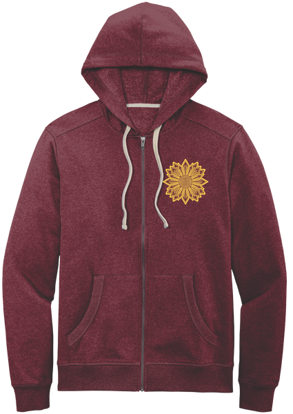 Geometric Sunflower zip up hoodie