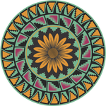 3" Circle Sunlower Sticker