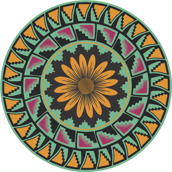 3" Circle Sunlower Sticker