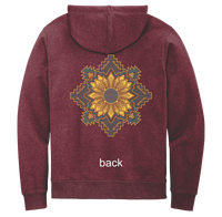 Geometric Sunflower zip up hoodie