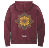 Geometric Sunflower zip up hoodie