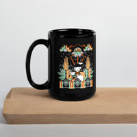 Pueblo Buffalo Maiden Black Glossy Mug